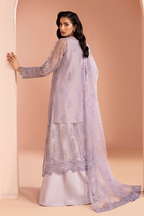 Lavender Chiffon Embroidered 3-Piece Suit | Ready To Wear
