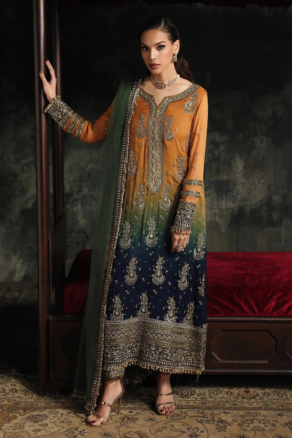 Jewel Tone Heritage - 3Piece Embroidered Lawn Suit | Ready To Wear