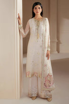 Ivory Rosewater - Embroidered Chiffon Suit | Ready To Wear