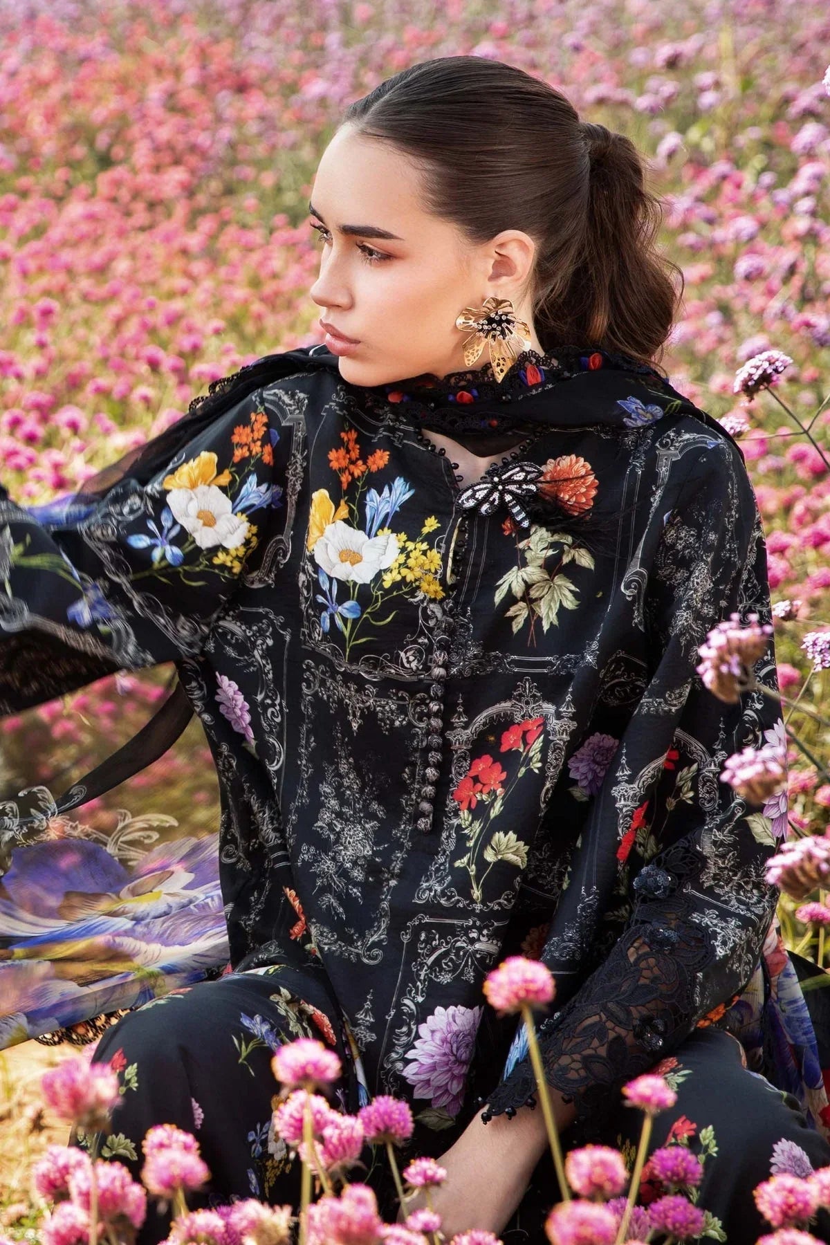 Midnight Floral - Embroidered Lawn Suit | Ready To Wear