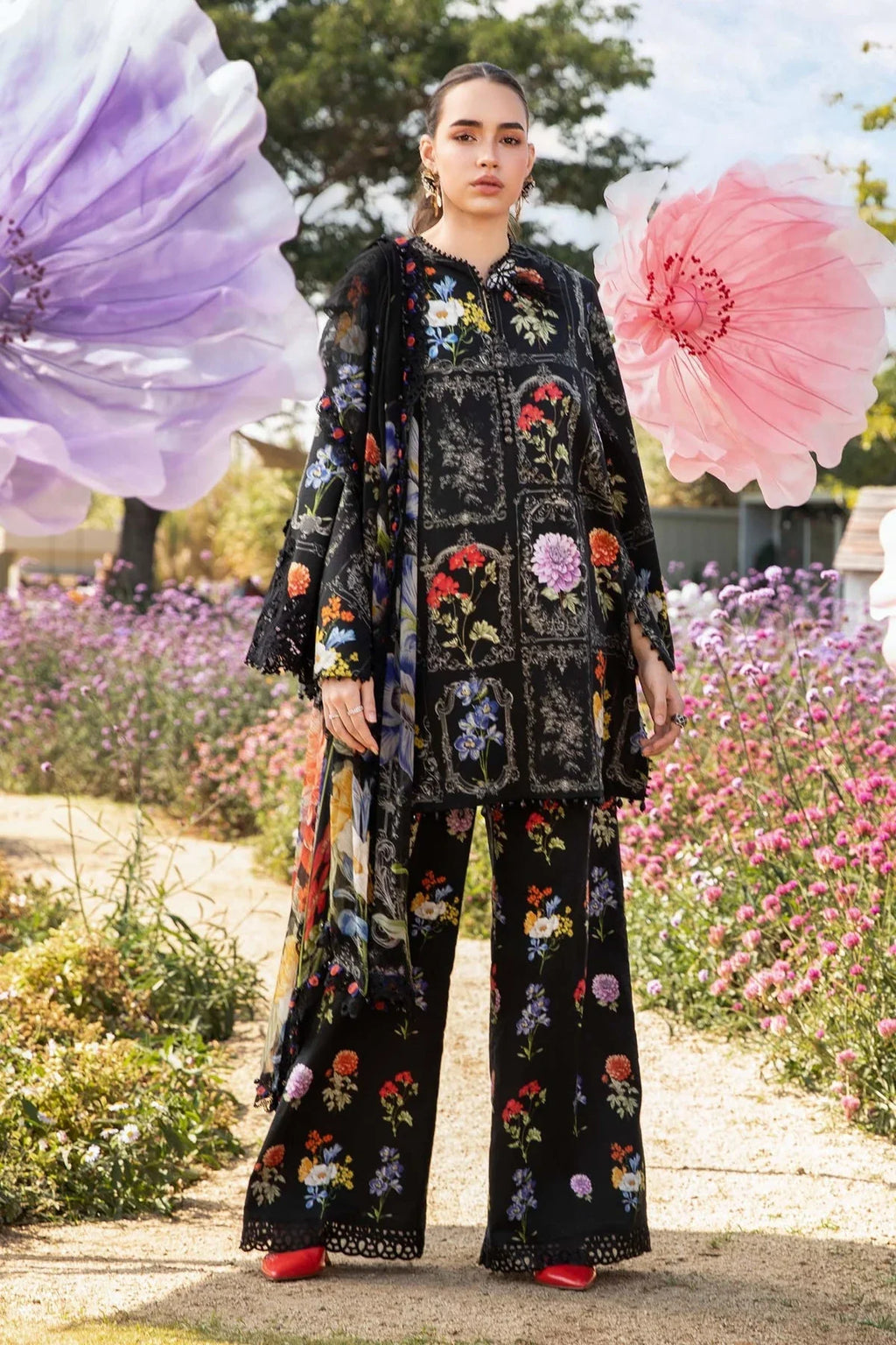 Midnight Floral - Embroidered Lawn Suit | Ready To Wear