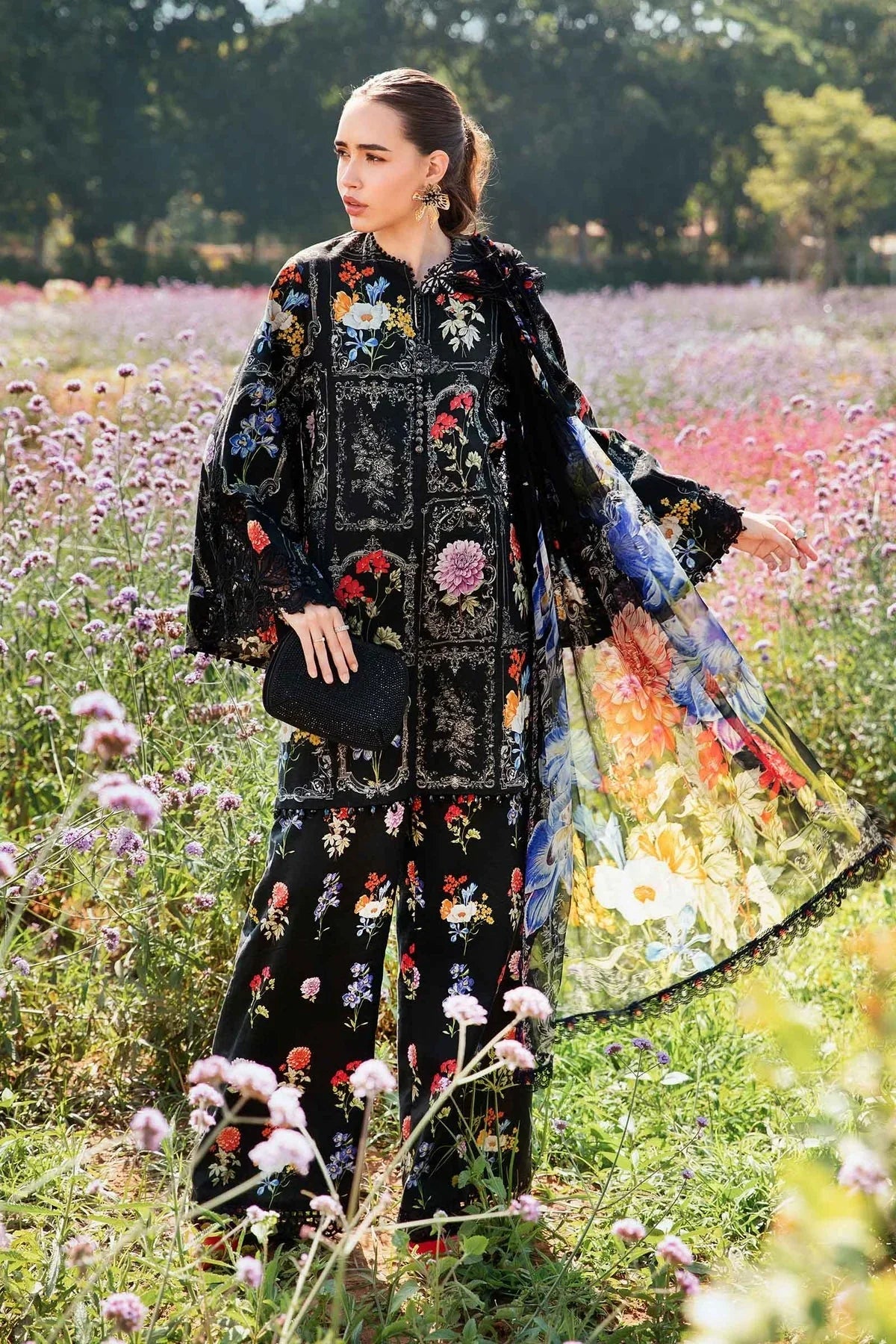 Midnight Floral - Embroidered Lawn Suit | Ready To Wear