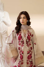 03-Piece Printed Lawn Suit With - Ready To Wear