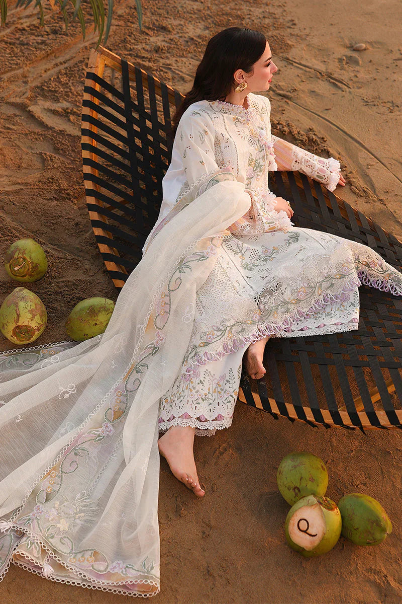 Ethereal White - 3 Piece Cotton Suit | Ready To Wear