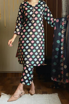 03-Piece Printed Silk Suit | Ready To Wear