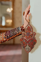 Burnt Ochre - Embroidered Chiffon Suit | Ready To Wear