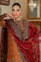 Burnt Ochre - Embroidered Chiffon Suit | Ready To Wear