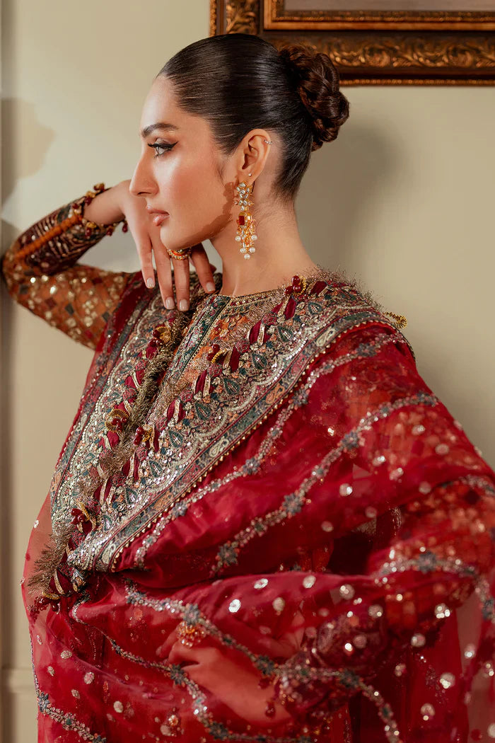 Burnt Ochre - Embroidered Chiffon Suit | Ready To Wear