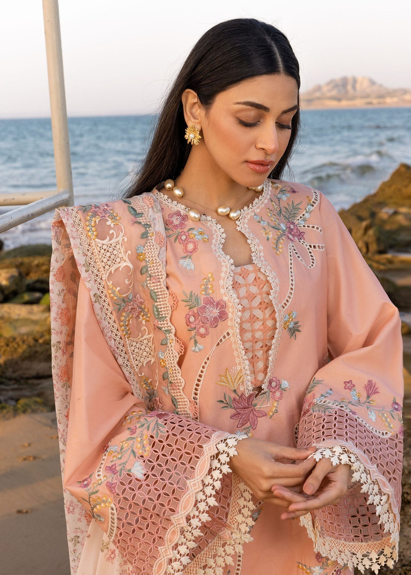 3PC Luxury Embroidered Chikankari Lawn Dress