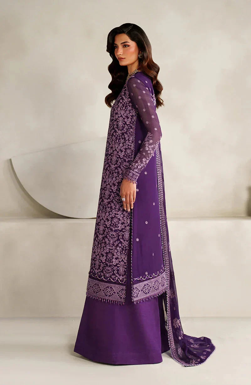 Deep Purple - Embroidered Chiffon Suit | Ready To Wear