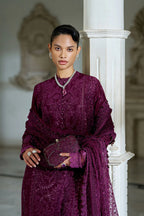 Deep Plum Elegance - Embroidered Lawn Suit | Ready To Wear