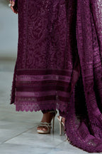 Deep Plum Elegance - Embroidered Lawn Suit | Ready To Wear
