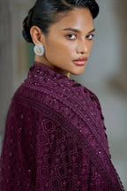 Deep Plum Elegance - Embroidered Lawn Suit | Ready To Wear