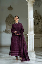 Deep Plum Elegance - Embroidered Lawn Suit | Ready To Wear