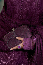 Deep Plum Elegance - Embroidered Lawn Suit | Ready To Wear