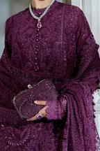 Deep Plum Elegance - Embroidered Lawn Suit | Ready To Wear