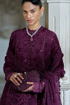 Deep Plum Elegance - Embroidered Lawn Suit | Ready To Wear