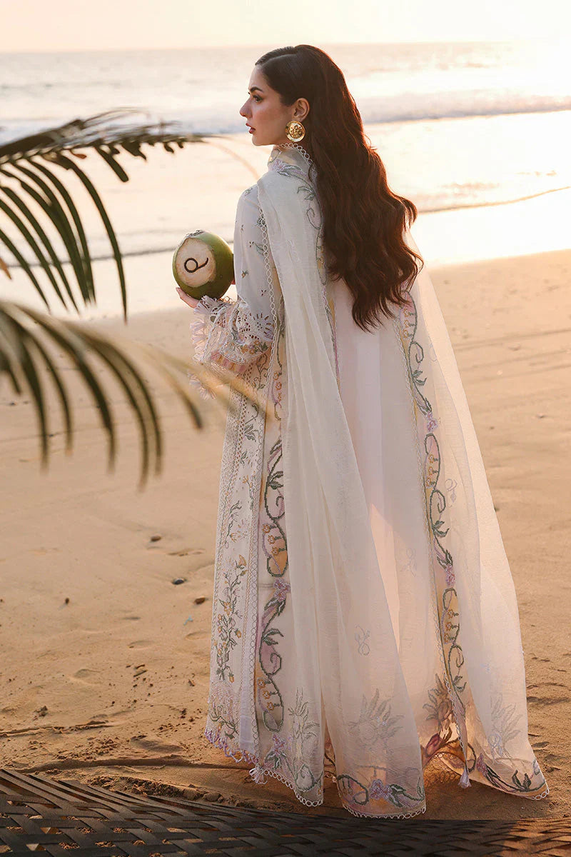 Ethereal White - 3 Piece Cotton Suit | Ready To Wear