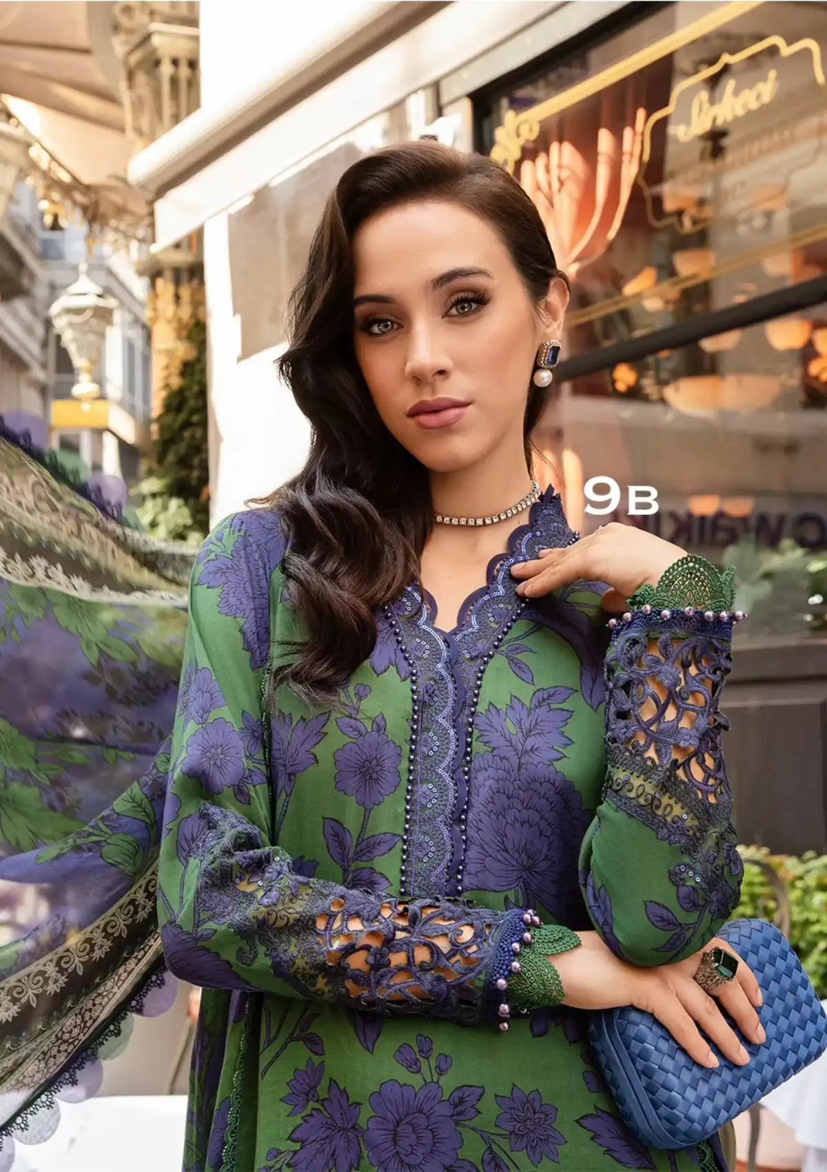 Emerald & Indigo Flora - Embroidered Lawn Suit | Ready To Wear