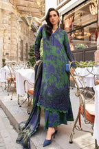 Emerald & Indigo Flora - Embroidered Lawn Suit | Ready To Wear