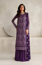 Deep Purple - Embroidered Chiffon Suit | Ready To Wear