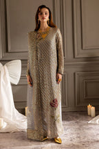 Metallic Grey & Gold Embellished - Embroidered Suit | Ready To Wear