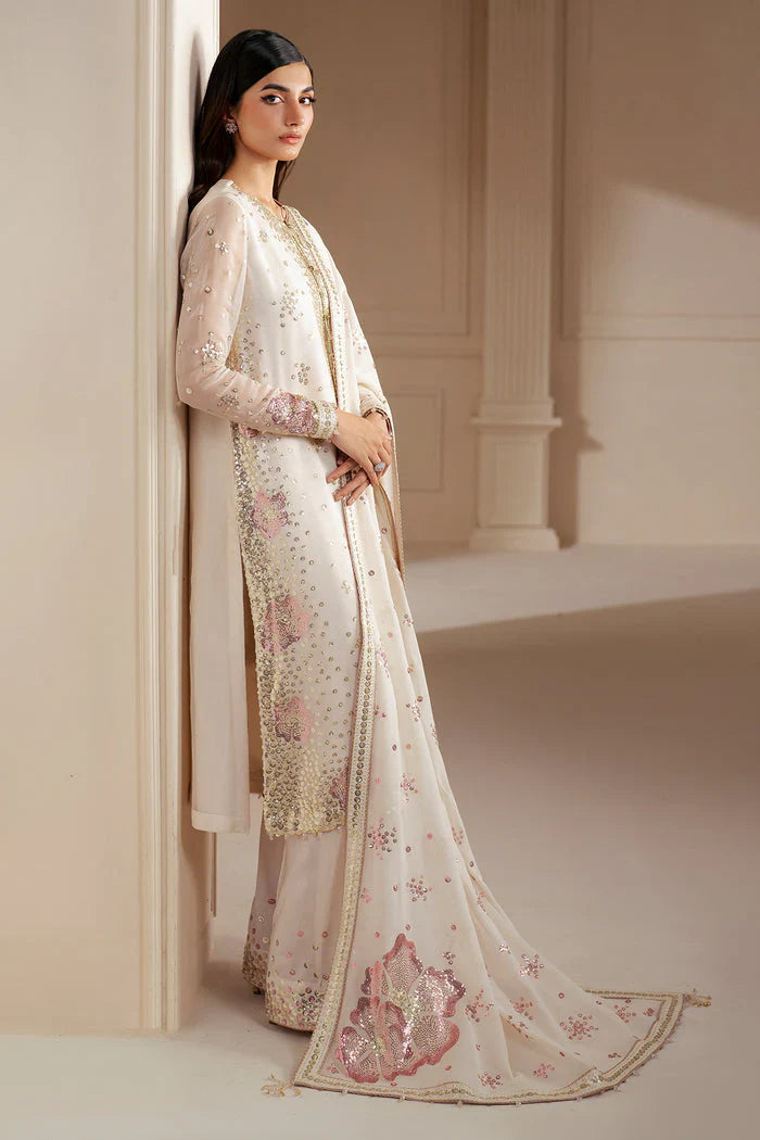 Ivory Rosewater - Embroidered Chiffon Suit | Ready To Wear