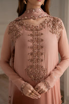 Peach Crystal Elegance - Embellished Formal Suit | Ready To Wear