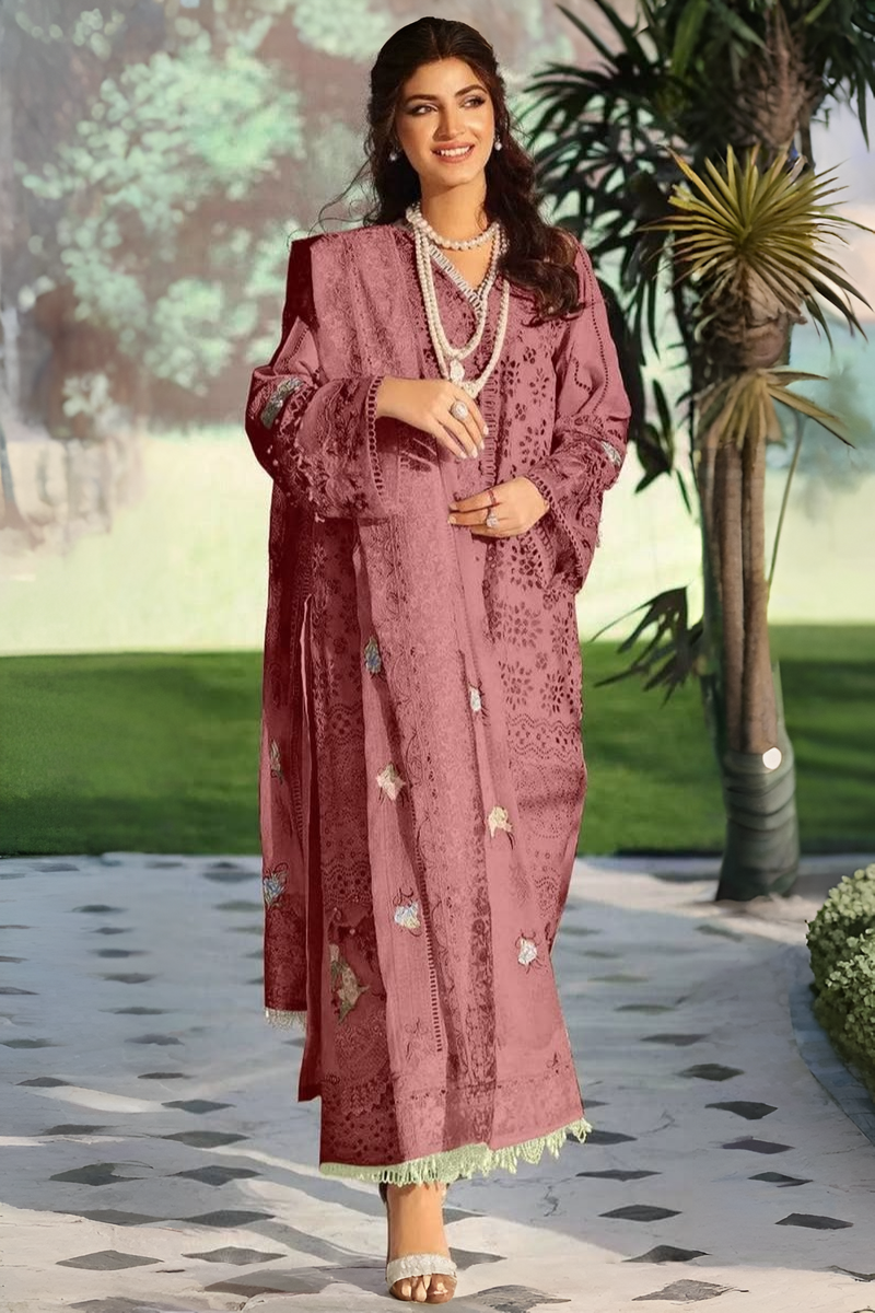 Mauve Schiffli Tapestry - 03 Piece Embroidered Lawn Suit | Ready To Wear