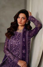 Deep Purple - Embroidered Chiffon Suit | Ready To Wear