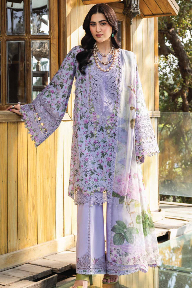 Lilac Botanical Bloom - 3PC Cutwork Lawn Suit | Ready To Wear