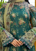 Emerald Botanical - 3 Piece Embroidered Lawn Suit | Ready To Wear