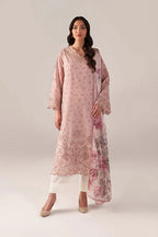 Pastel Pink -Lawn Suit With Chiffon Dupatta | Ready To Wear
