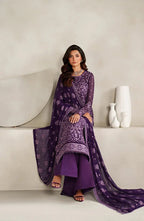 Deep Purple - Embroidered Chiffon Suit | Ready To Wear