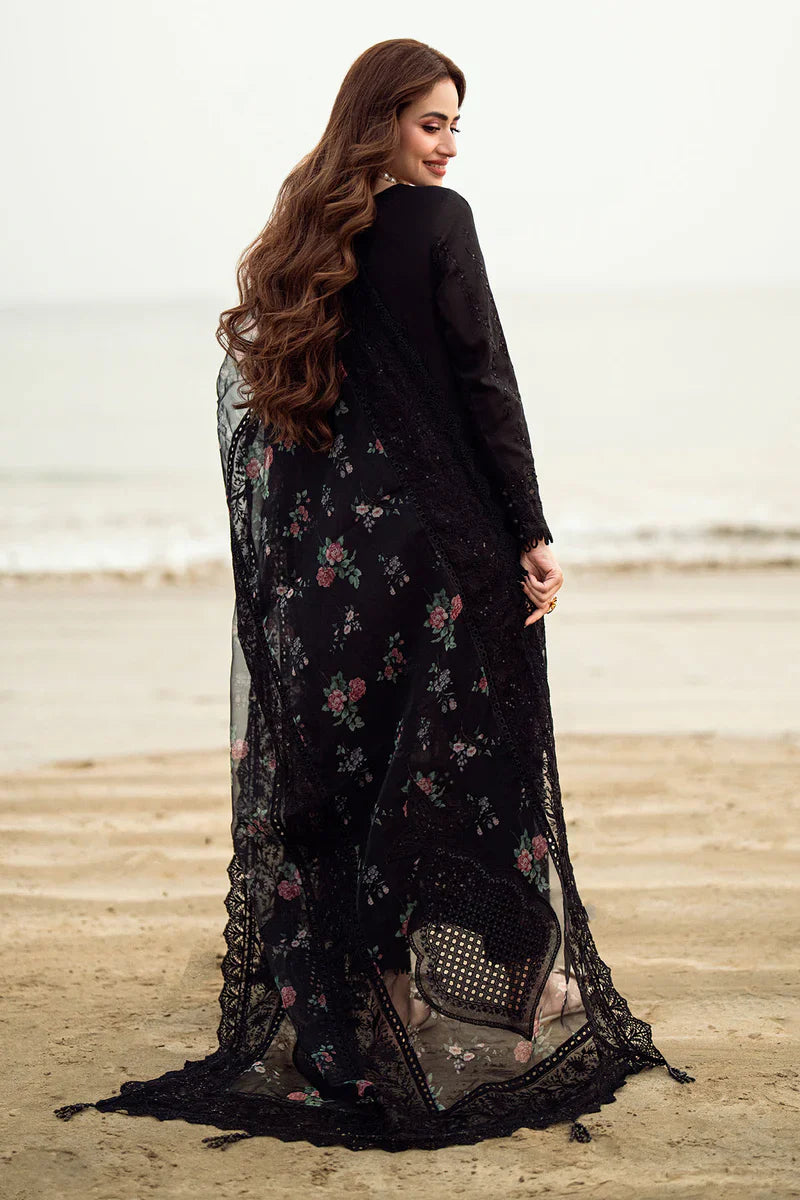 03-Piece Lawn Suit With Heavy Embroidery - Ready To Wear