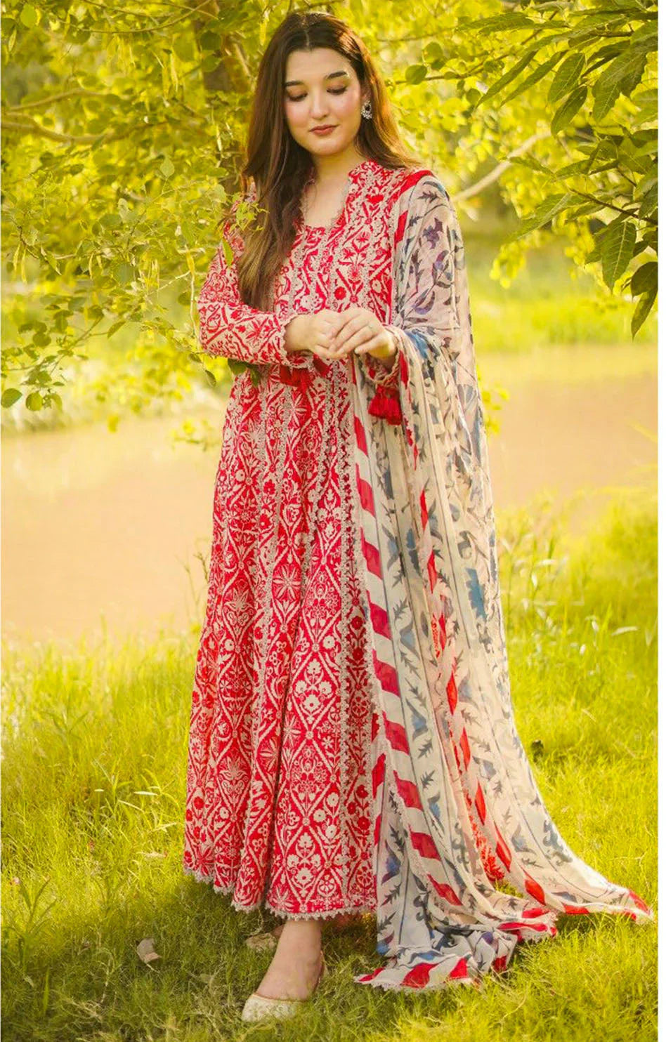 Ruby White - 03 Piece Printed Lawn Suit | Ready To Wear