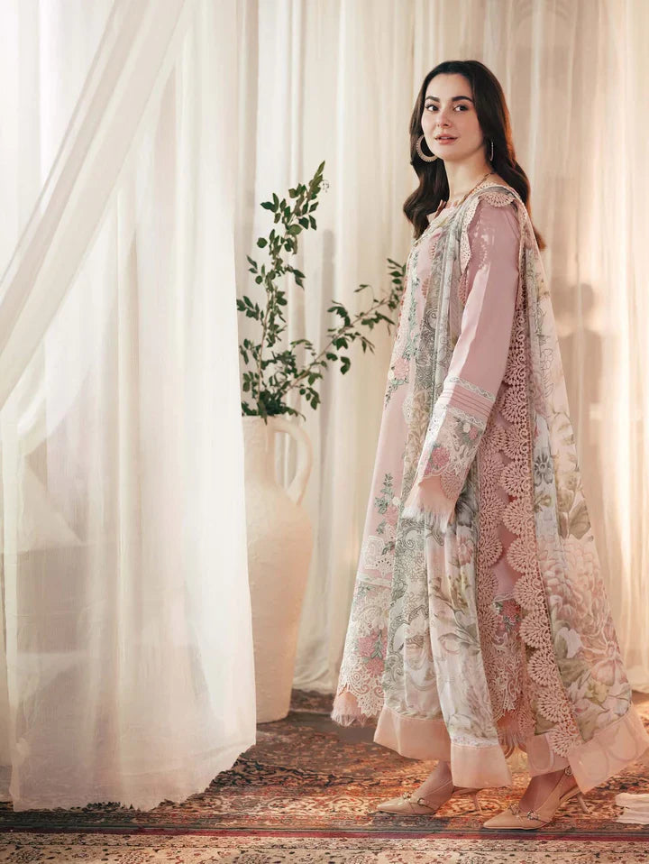 Pastel Pink Floral - 3 Piece Embroidered Suit | Ready To Wear