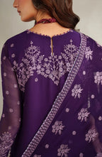 Deep Purple - Embroidered Chiffon Suit | Ready To Wear