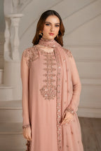 Peach Crystal Elegance - Embellished Formal Suit | Ready To Wear