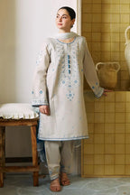 Dove Grey & Powder Blue - Embroidered Lawn Suit | Ready To Wear