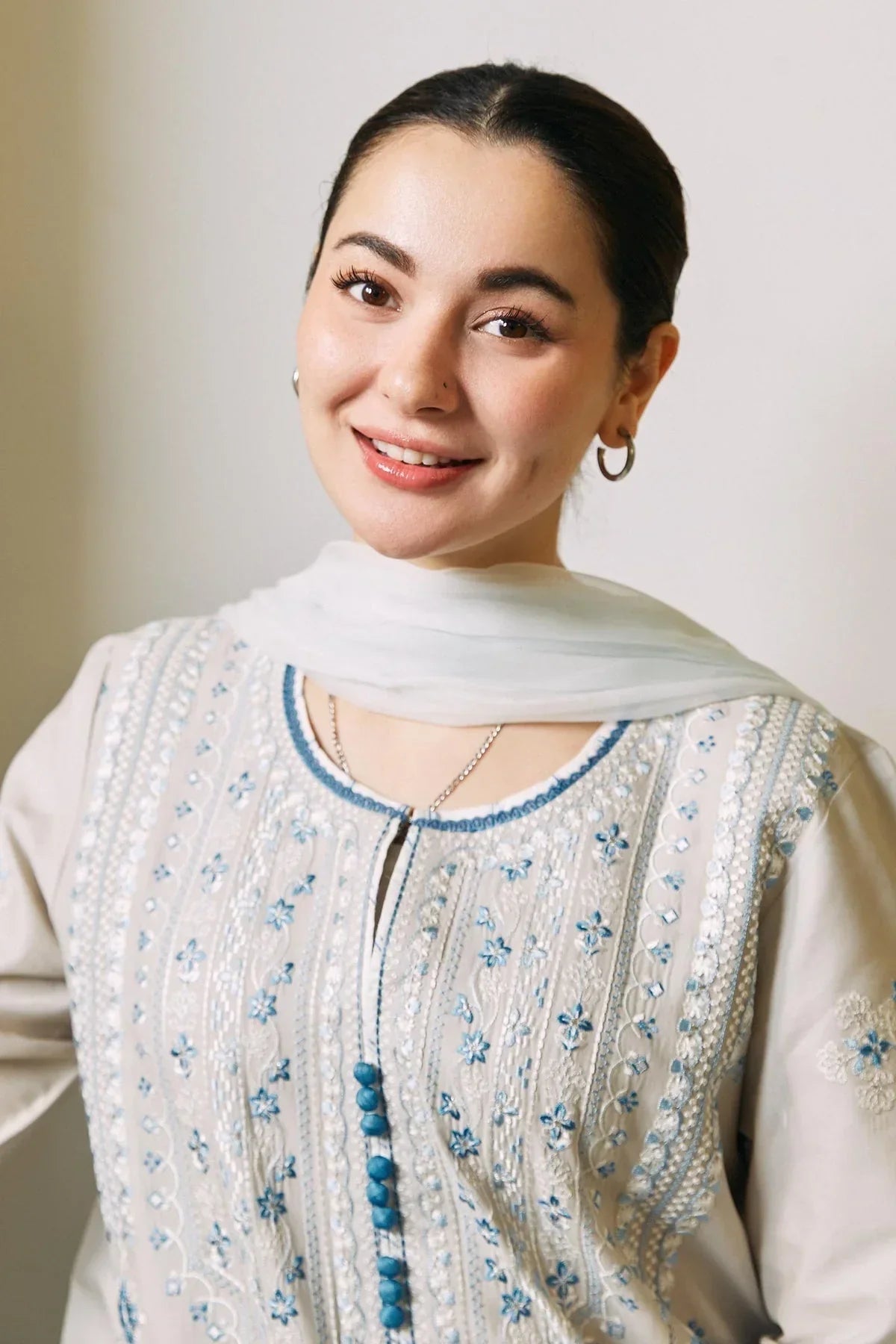 Dove Grey & Powder Blue - Embroidered Lawn Suit | Ready To Wear
