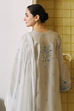 Dove Grey & Powder Blue - Embroidered Lawn Suit | Ready To Wear