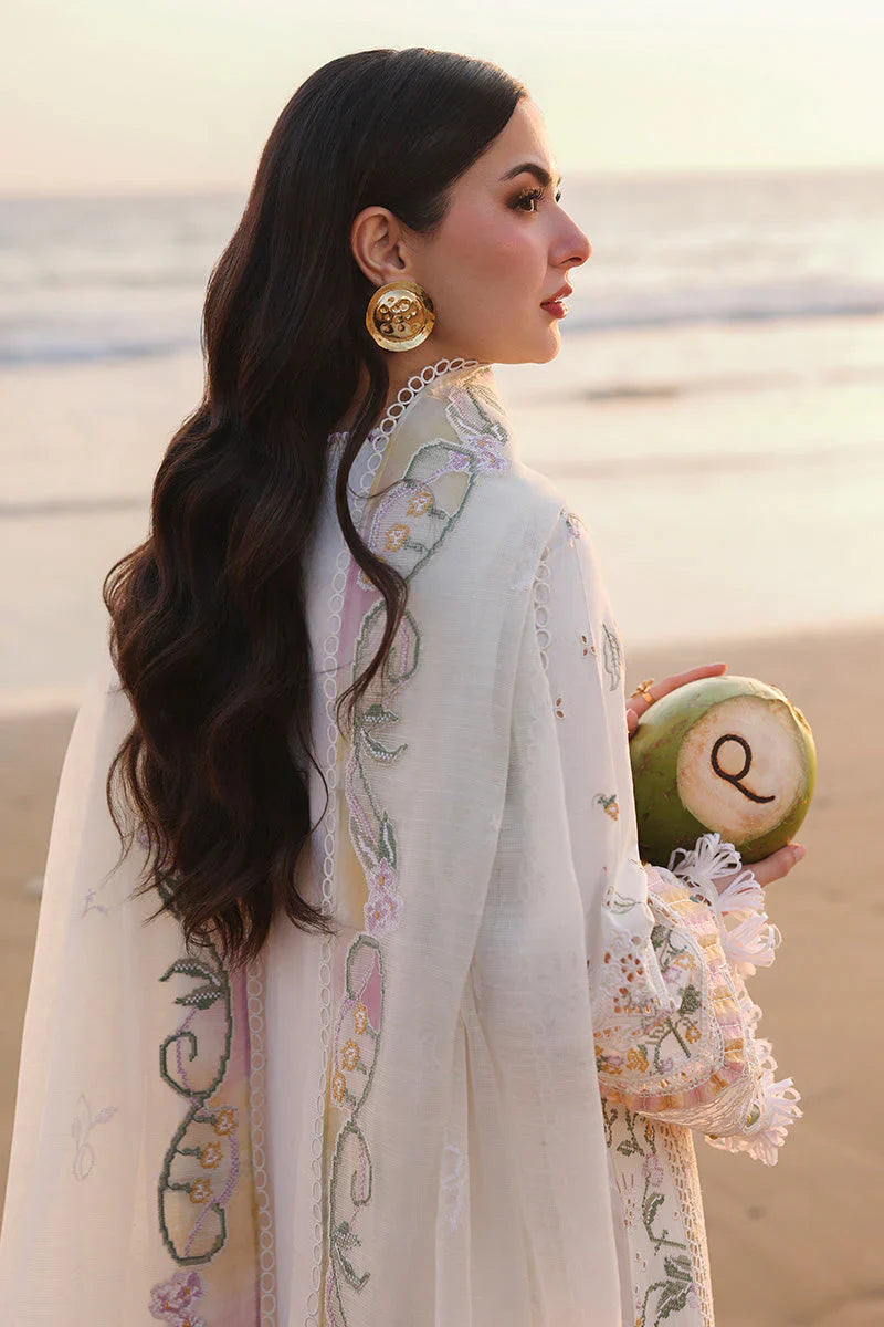 Ethereal White - 3 Piece Cotton Suit | Ready To Wear