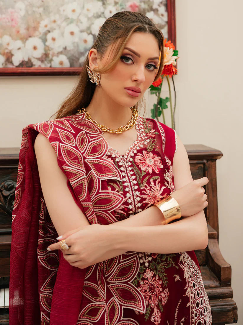 03-Piece Lawn Suit With Embroidery - Ready To Wear