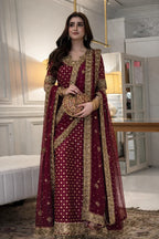 03-Piece Chiffon Suit With Embroidery - Ready To Wear