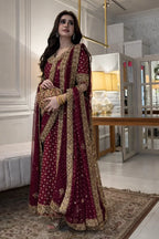 03-Piece Chiffon Suit With Embroidery - Ready To Wear