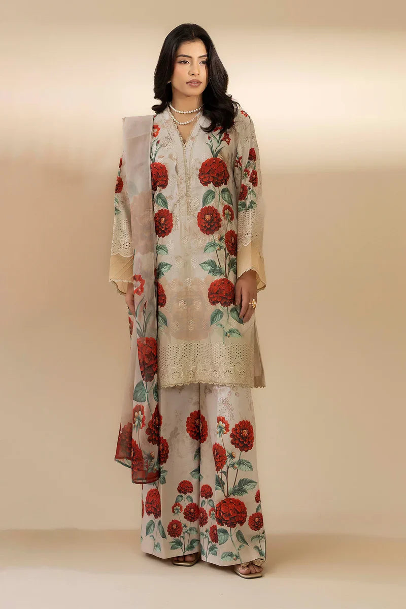 Crimson Blossom - Embroidered Lawn Suit | Ready To Wear