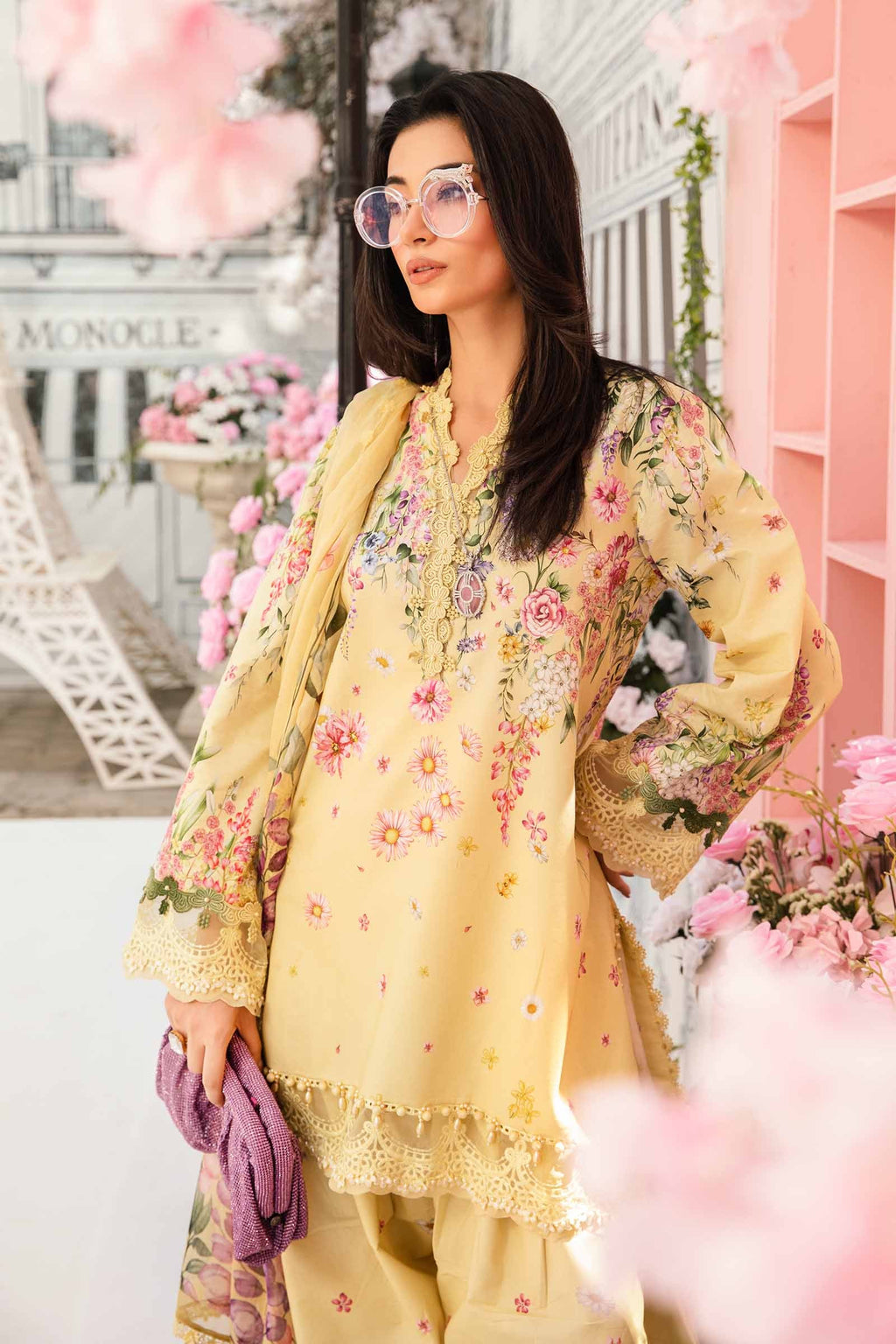 Lemon Flora - 3 Piece Printed Lawn Suit | Ready To Wear