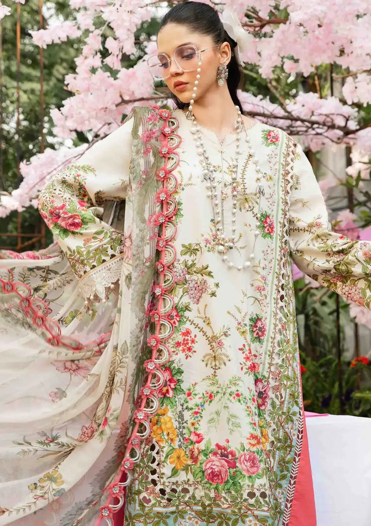 Ivory Blossom - Embroidered Lawn Suit | Ready To Wear