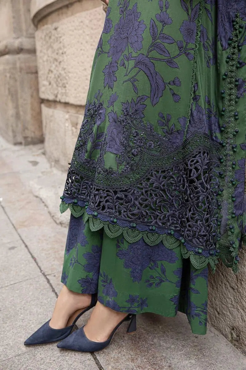 Emerald & Indigo Flora - Embroidered Lawn Suit | Ready To Wear